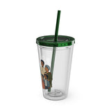 Christian Jesus with Children Tumbler — 16oz Clear Travel Cup with Straw