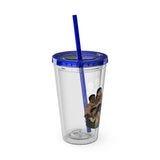 Christian Jesus with Children Tumbler — 16oz Clear Travel Cup with Straw