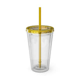 Christian Jesus with Children Tumbler — 16oz Clear Travel Cup with Straw