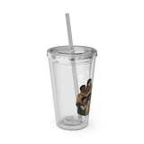 Christian Jesus with Children Tumbler — 16oz Clear Travel Cup with Straw