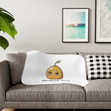 Mustard Seed Sherpa Blanket — Cute Seedling Illustration Cozy Throw