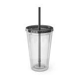 Christian Jesus with Children Tumbler — 16oz Clear Travel Cup with Straw
