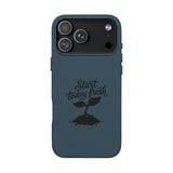 Engraved PU Leather Phone Case — "Start Today Fresh" Seedling Design