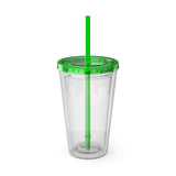 Christian Jesus with Children Tumbler — 16oz Clear Travel Cup with Straw