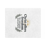 Christian Freedom Microfiber Blanket — "Christ offers freedom for everyone everywhere"