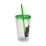 Christian Jesus with Children Tumbler — 16oz Clear Travel Cup with Straw