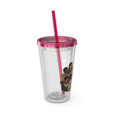 Christian Jesus with Children Tumbler — 16oz Clear Travel Cup with Straw