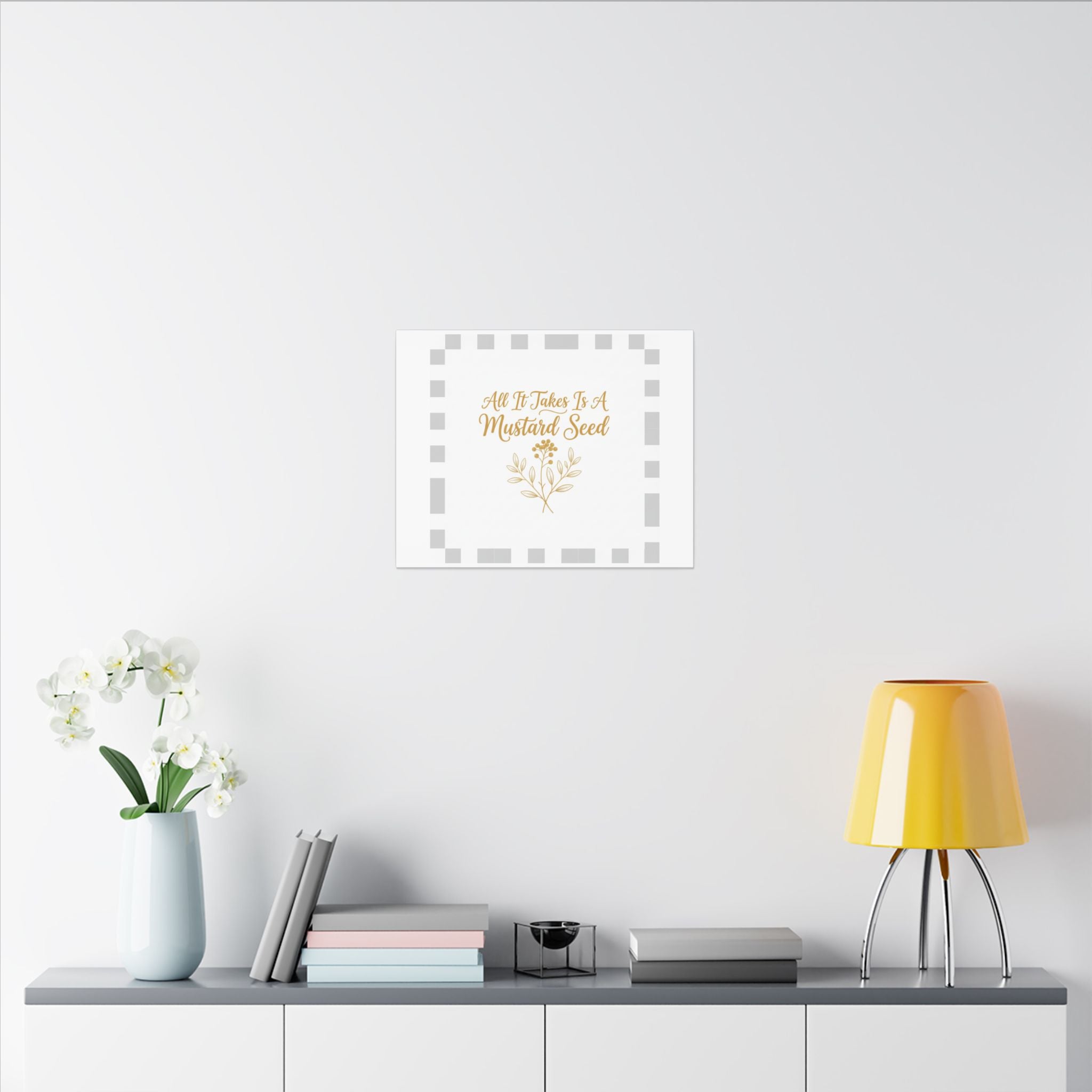Matte Canvas Wall Art — "All It Takes Is A Mustard Seed" Inspirational Quote Print