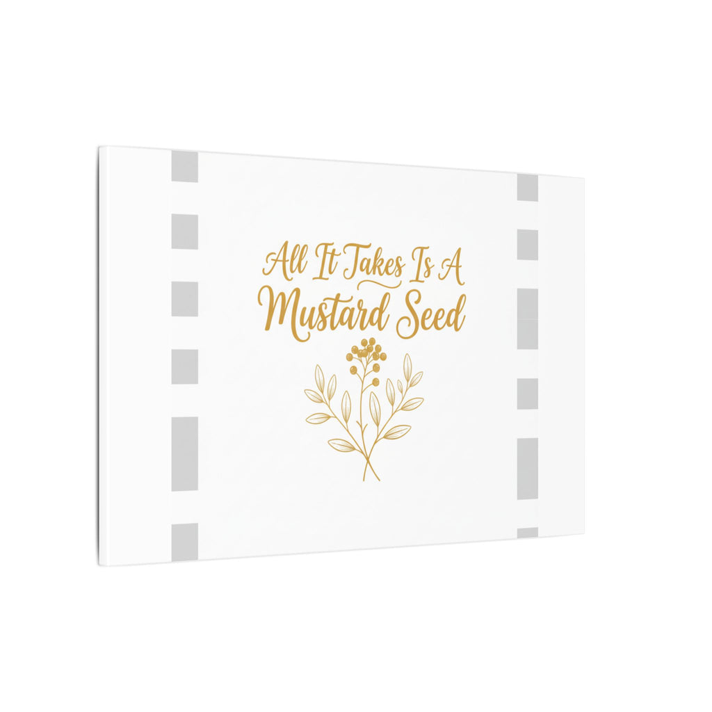 Matte Canvas Wall Art — "All It Takes Is A Mustard Seed" Inspirational Quote Print