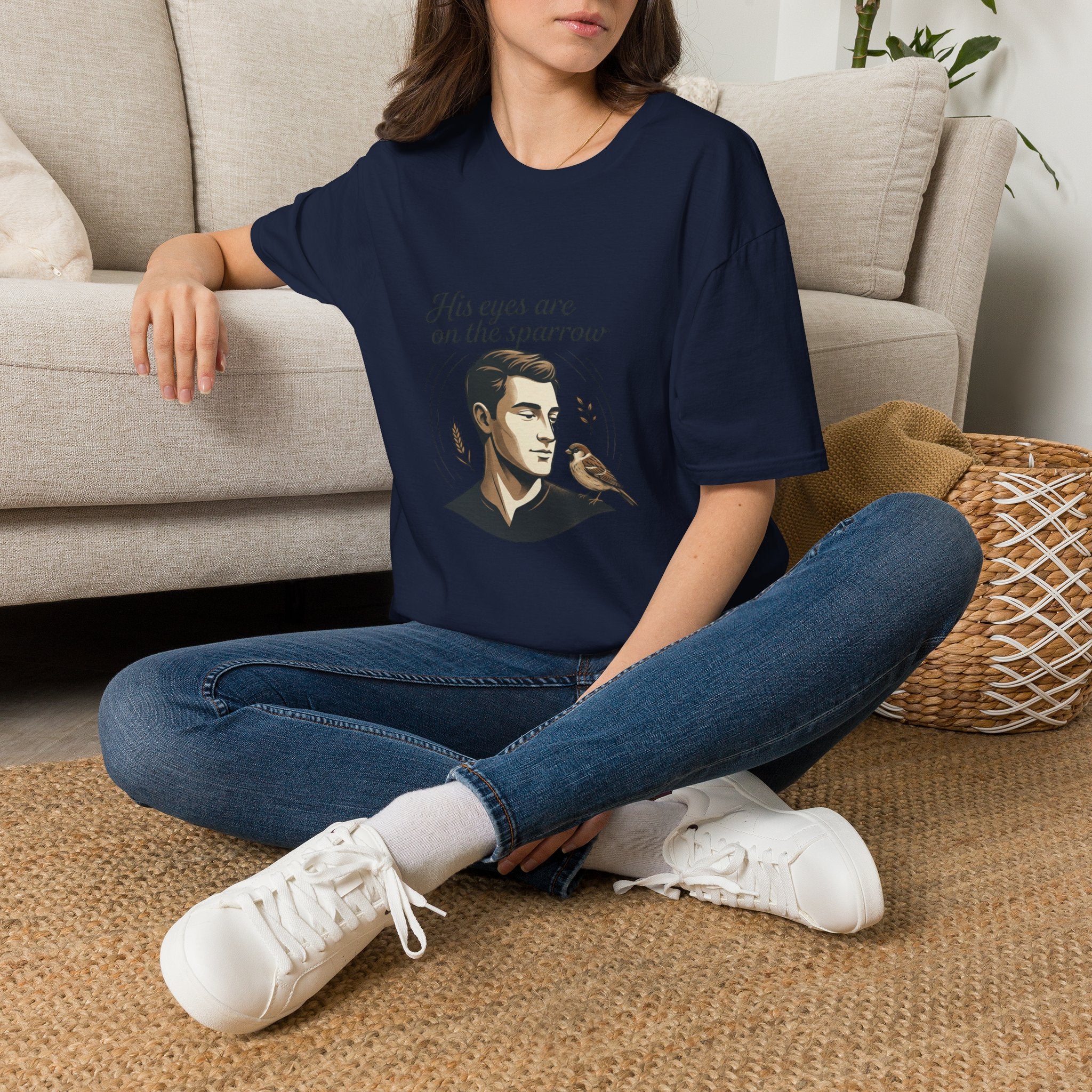 T-Shirt — "His Eyes Are on the Sparrow" Inspirational Faith Graphic