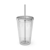 Christian Jesus with Children Tumbler — 16oz Clear Travel Cup with Straw