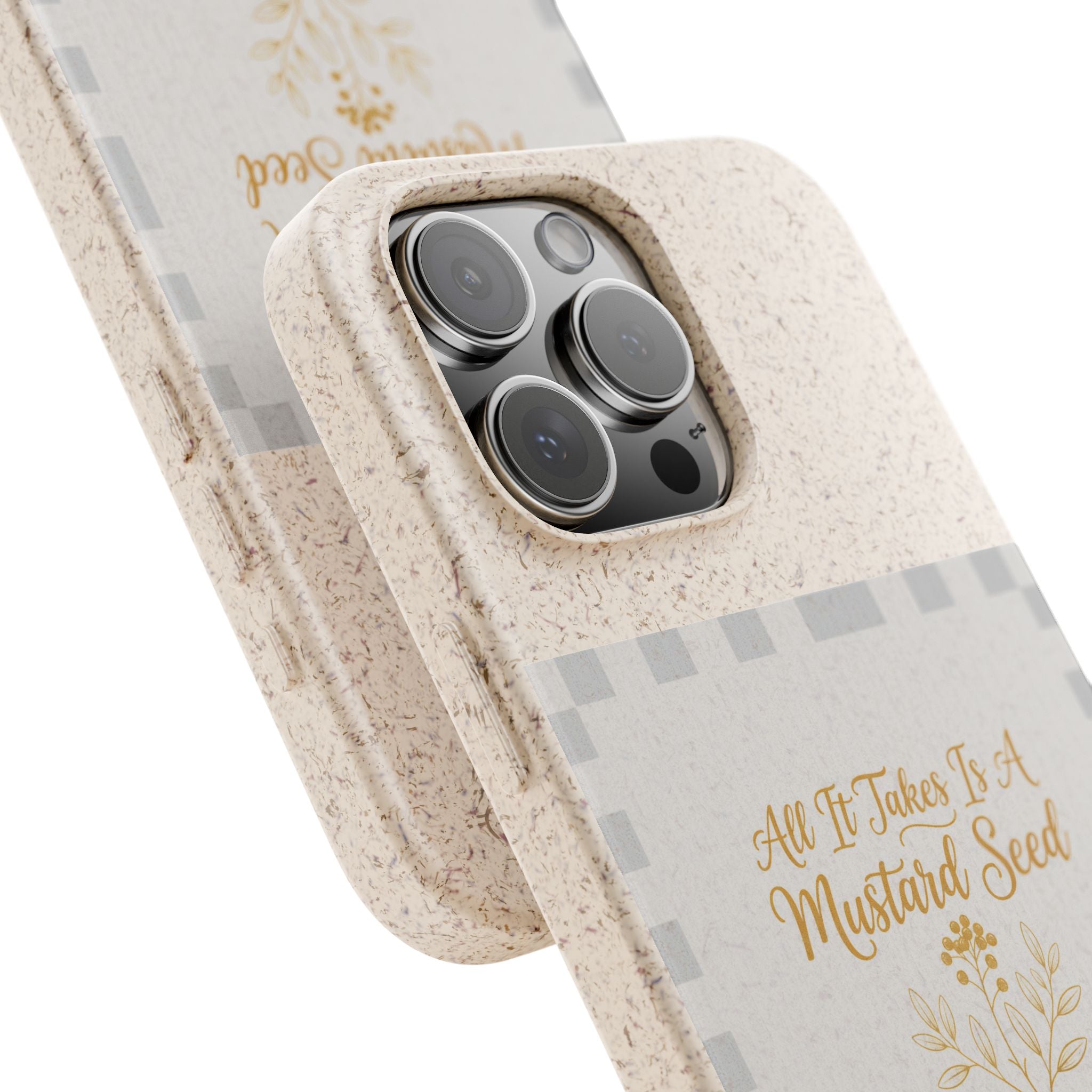 Biodegradable Phone Case — “All It Takes Is A Mustard Seed” Floral Design
