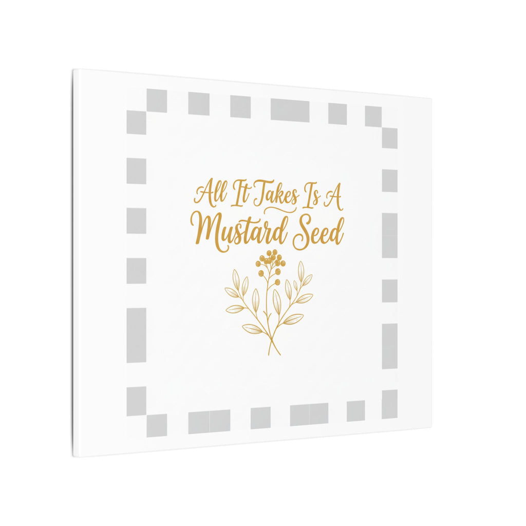 Matte Canvas Wall Art — "All It Takes Is A Mustard Seed" Inspirational Quote Print
