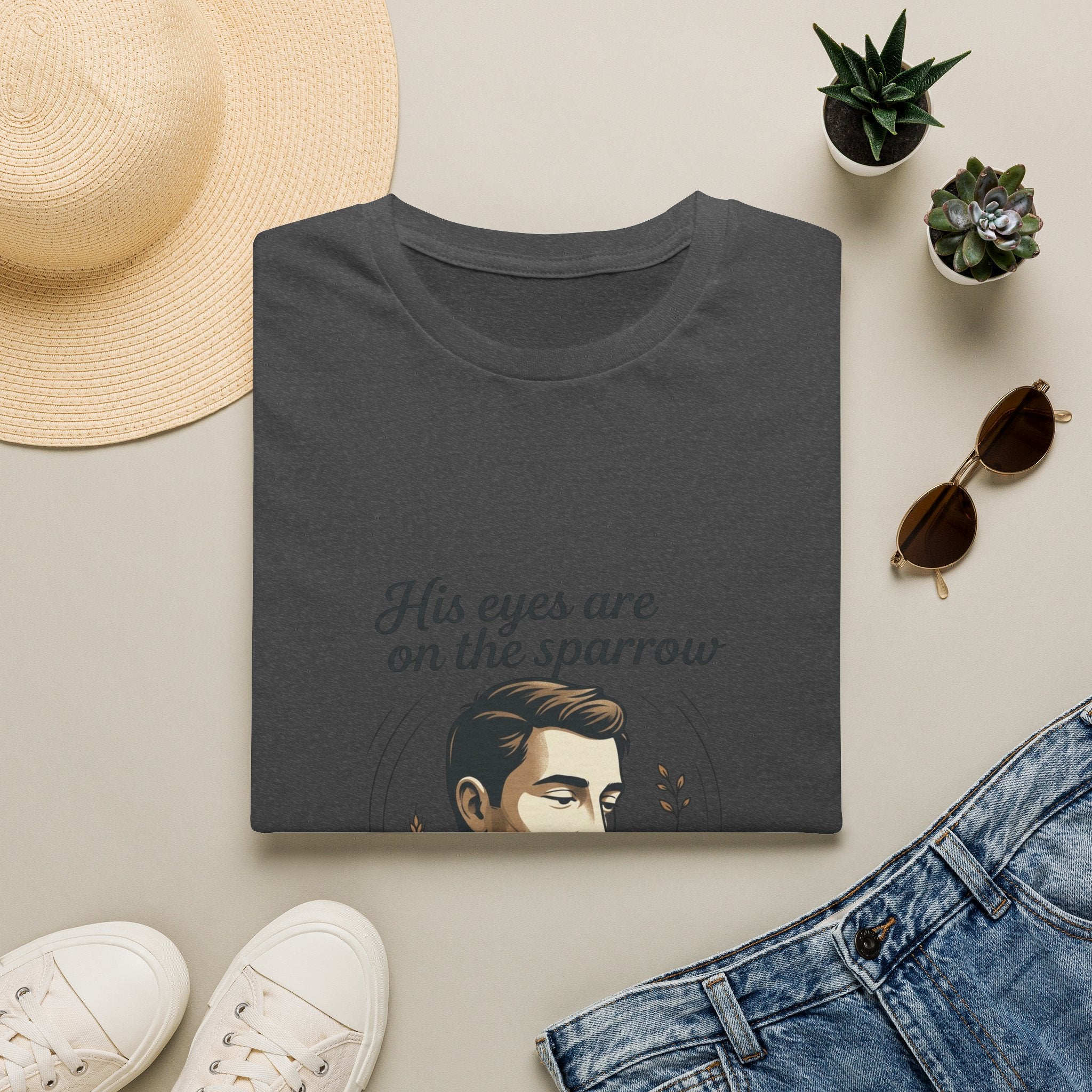 T-Shirt — "His Eyes Are on the Sparrow" Inspirational Faith Graphic