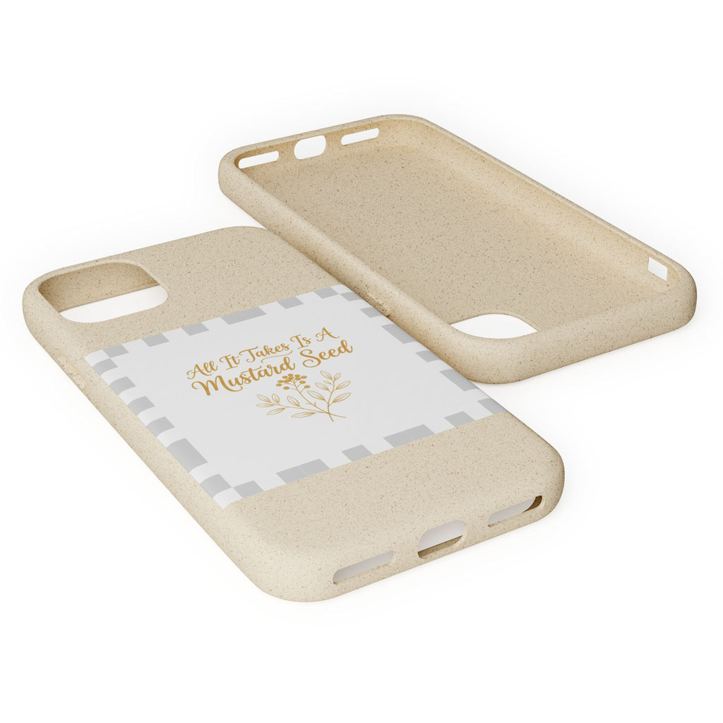 Biodegradable Phone Case — “All It Takes Is A Mustard Seed” Floral Design