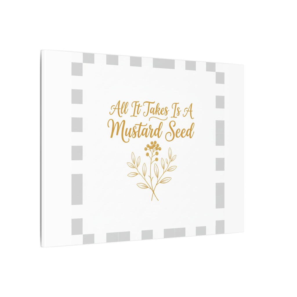 Matte Canvas Wall Art — "All It Takes Is A Mustard Seed" Inspirational Quote Print