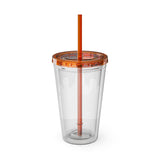 Christian Jesus with Children Tumbler — 16oz Clear Travel Cup with Straw