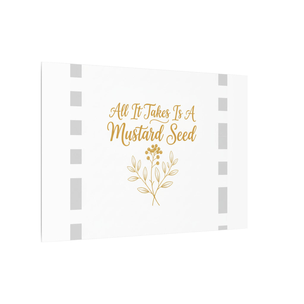 Matte Canvas Wall Art — "All It Takes Is A Mustard Seed" Inspirational Quote Print