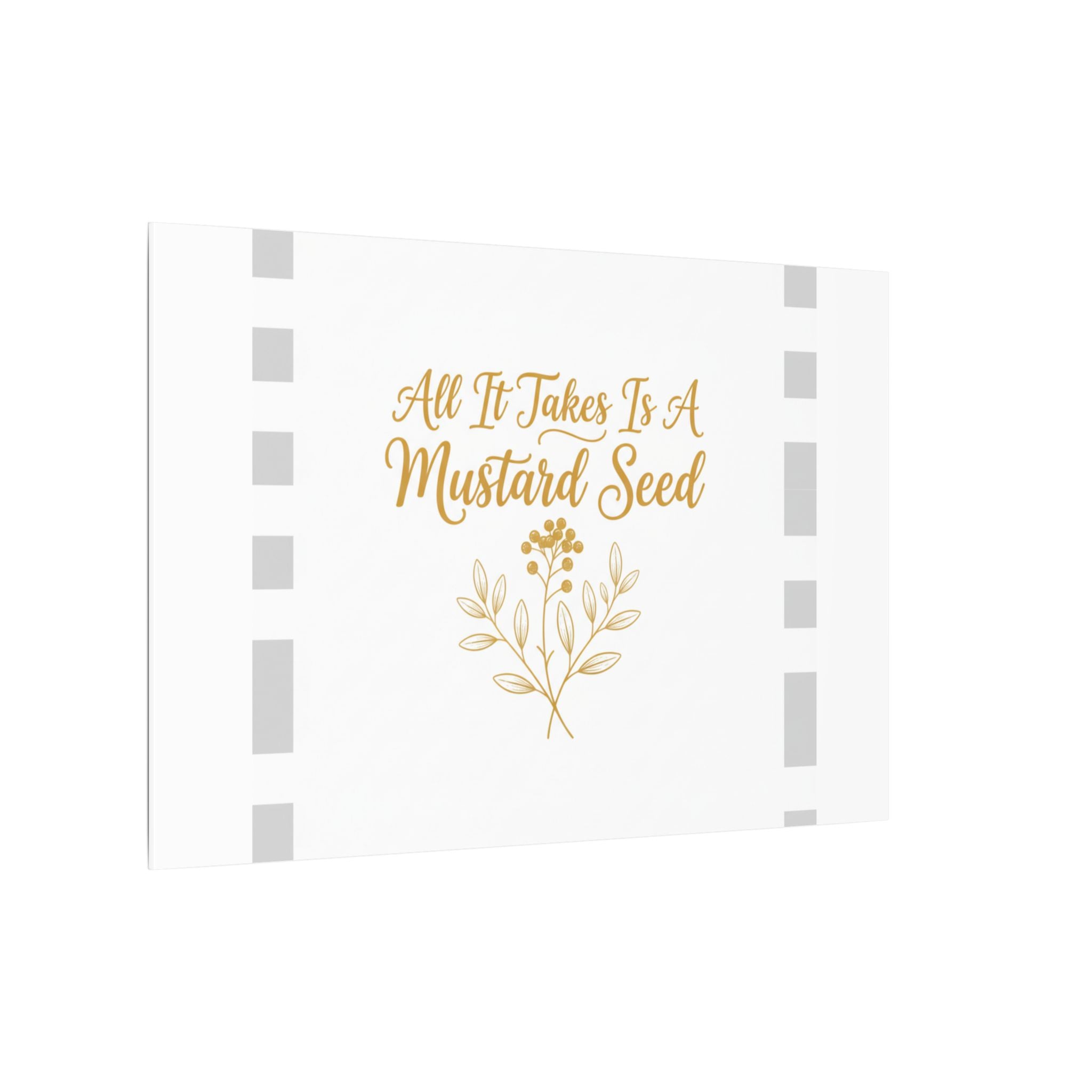 Matte Canvas Wall Art — "All It Takes Is A Mustard Seed" Inspirational Quote Print