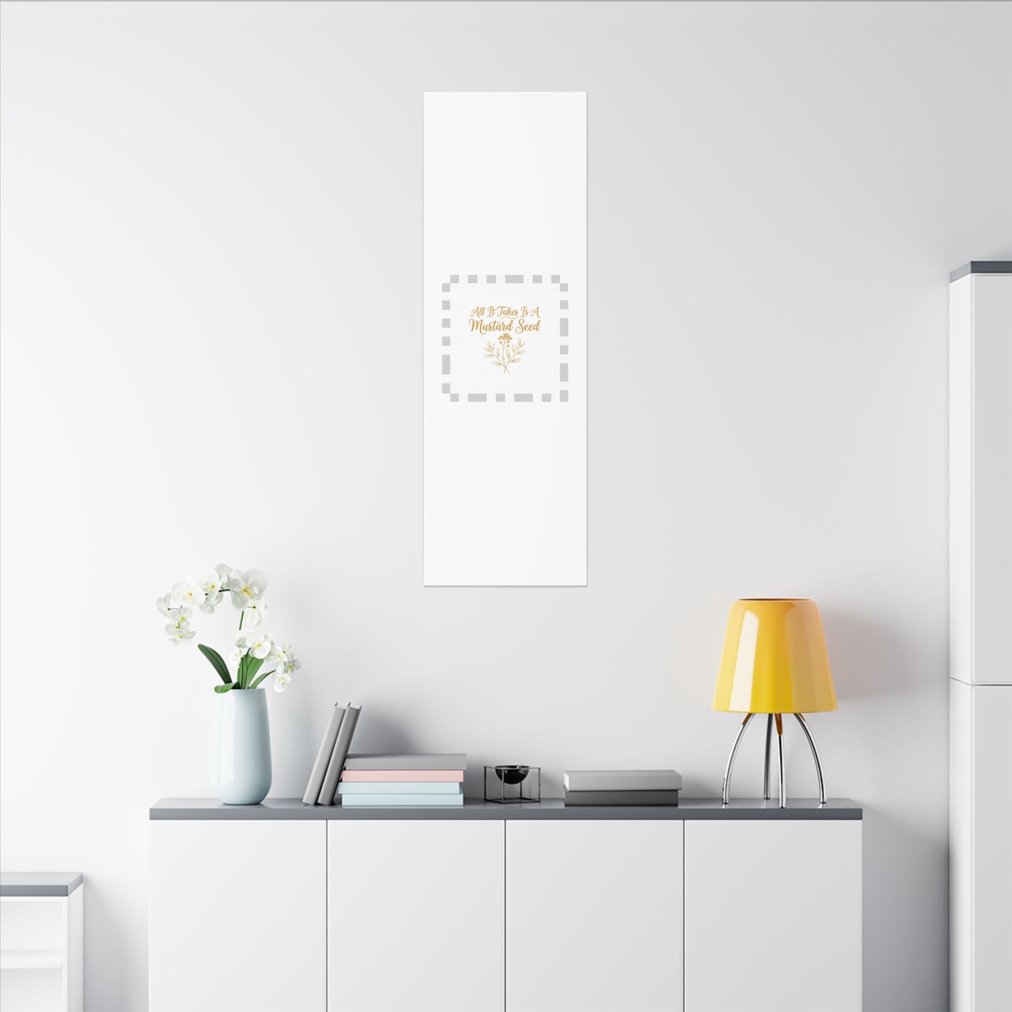 Matte Canvas Wall Art — "All It Takes Is A Mustard Seed" Inspirational Quote Print
