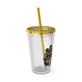 Christian Jesus with Children Tumbler — 16oz Clear Travel Cup with Straw