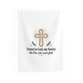 Religious Tapestry - "I trust in God, my Savior" Inspirational Wall Hanging