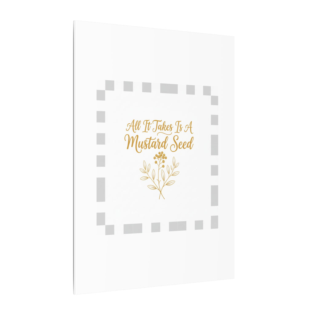 Matte Canvas Wall Art — "All It Takes Is A Mustard Seed" Inspirational Quote Print