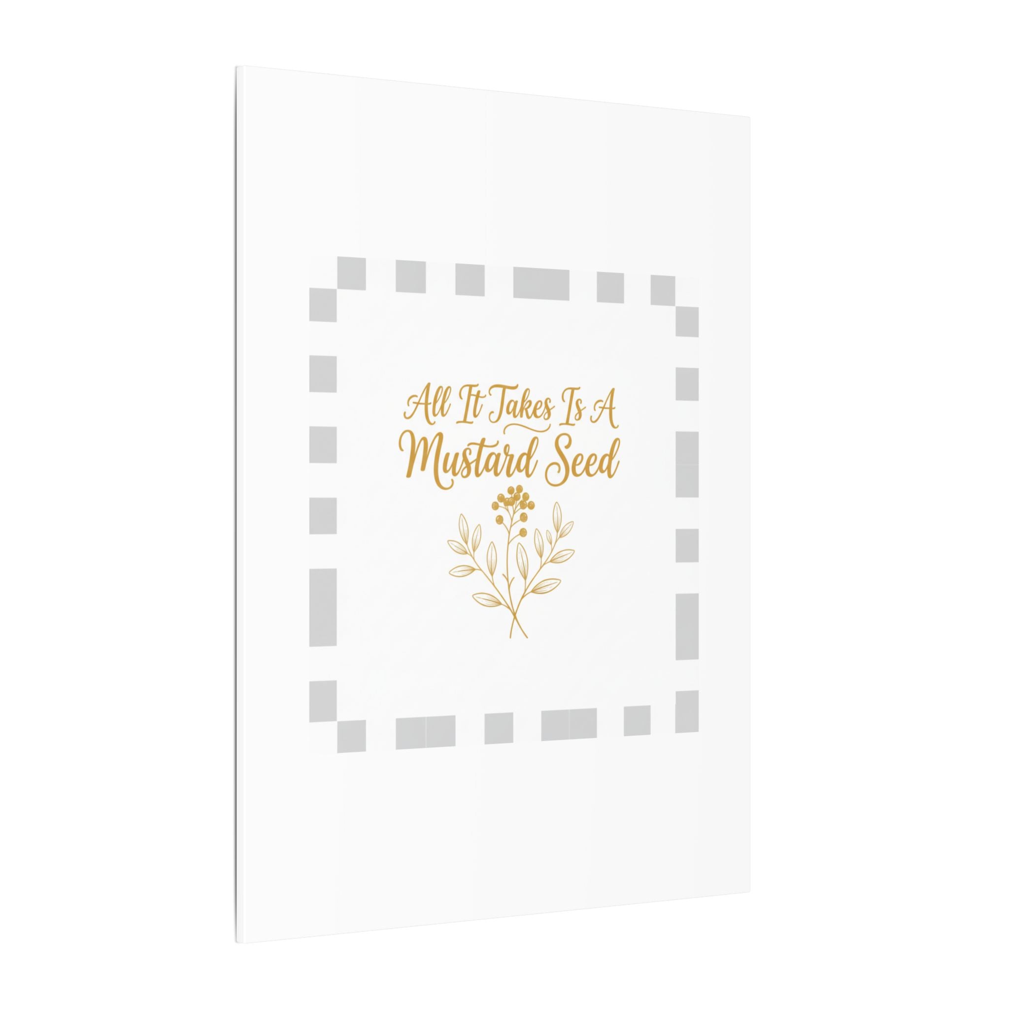 Matte Canvas Wall Art — "All It Takes Is A Mustard Seed" Inspirational Quote Print
