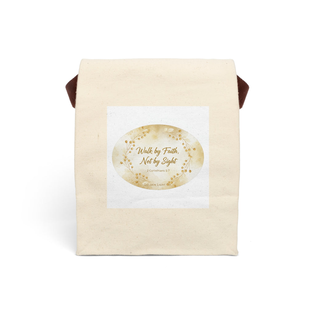 Canvas Lunch Bag — "Walk by Faith, Not by Sight" Inspirational Lunch Tote