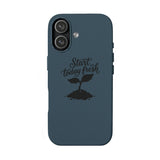 Engraved PU Leather Phone Case — "Start Today Fresh" Seedling Design