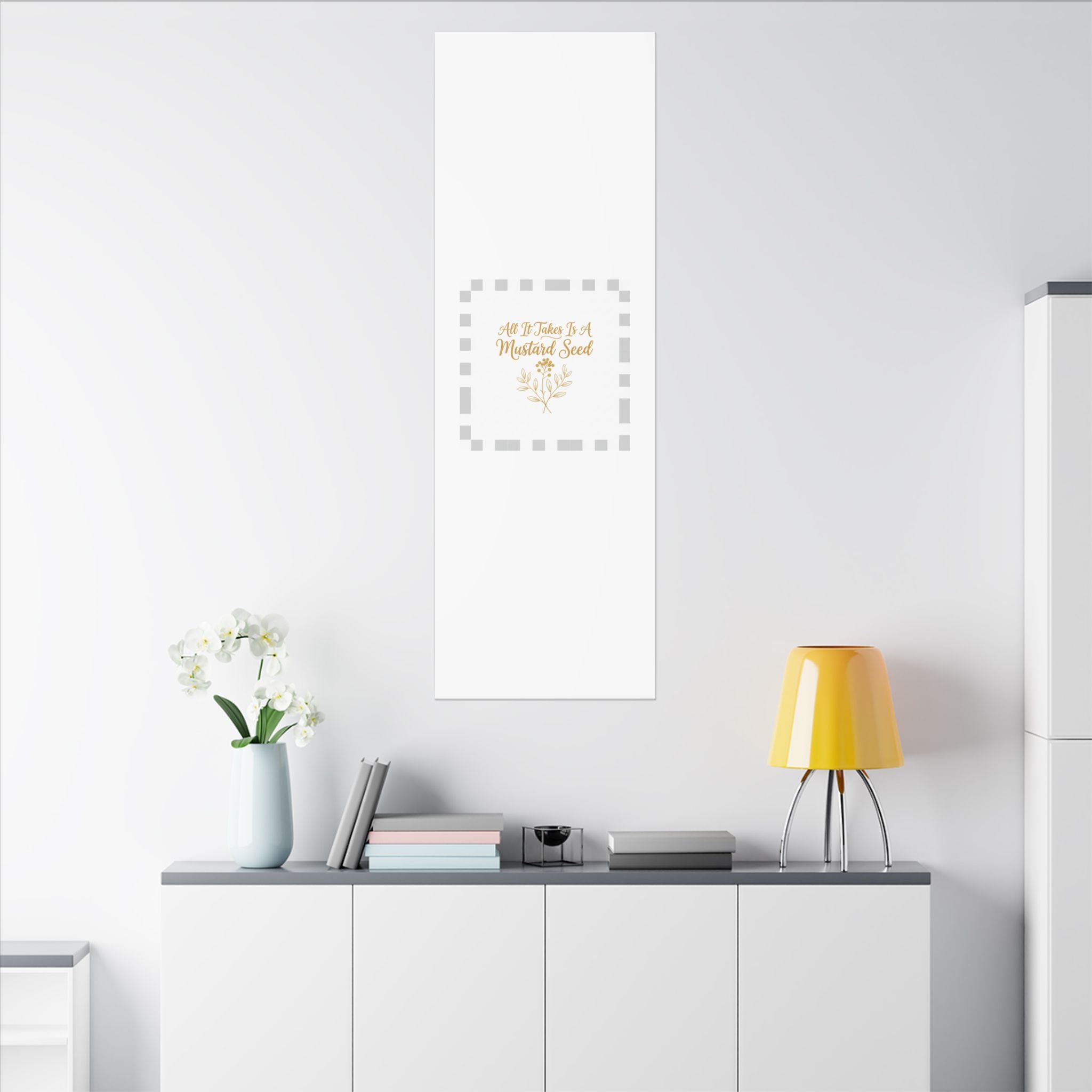 Matte Canvas Wall Art — "All It Takes Is A Mustard Seed" Inspirational Quote Print