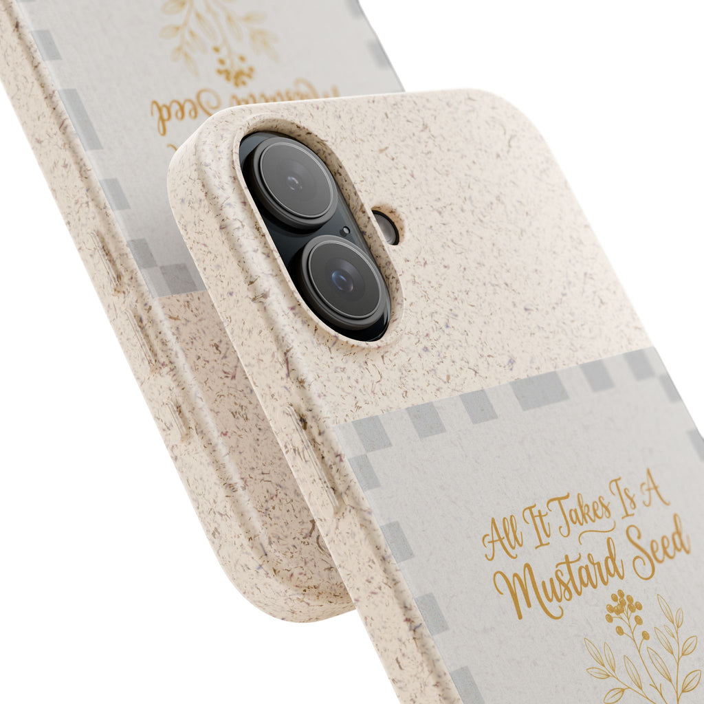 Biodegradable Phone Case — “All It Takes Is A Mustard Seed” Floral Design
