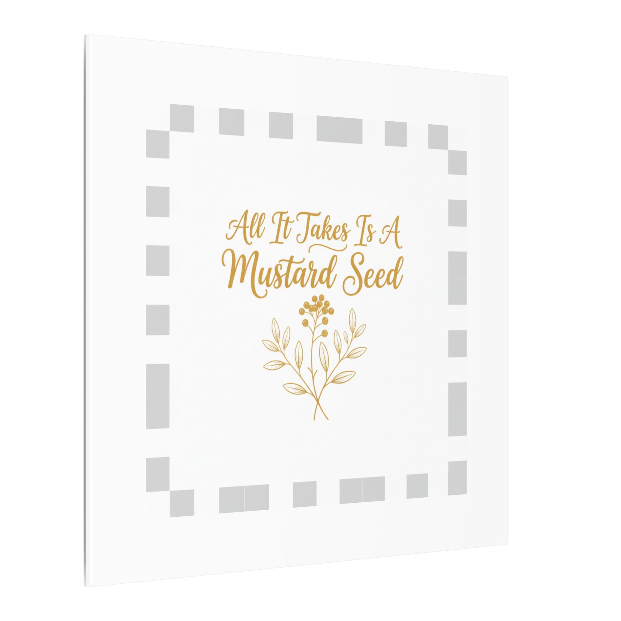 Matte Canvas Wall Art — "All It Takes Is A Mustard Seed" Inspirational Quote Print