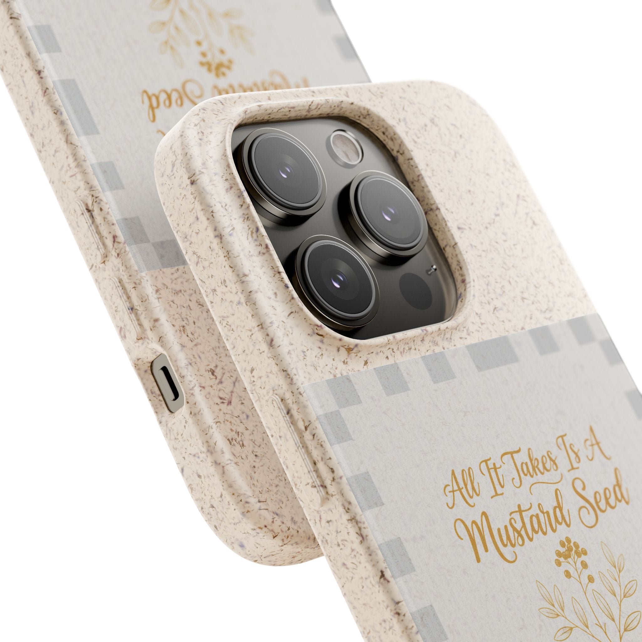 Biodegradable Phone Case — “All It Takes Is A Mustard Seed” Floral Design