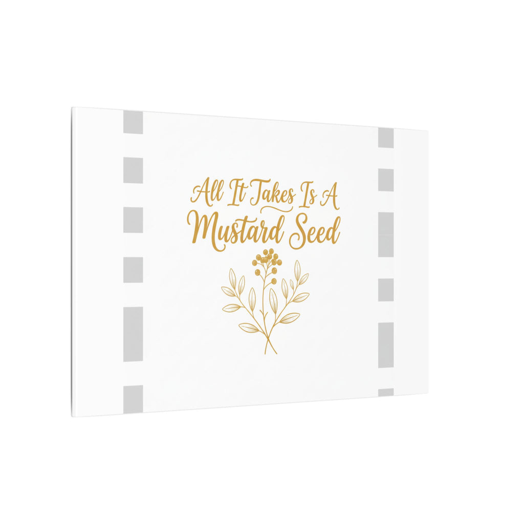 Matte Canvas Wall Art — "All It Takes Is A Mustard Seed" Inspirational Quote Print