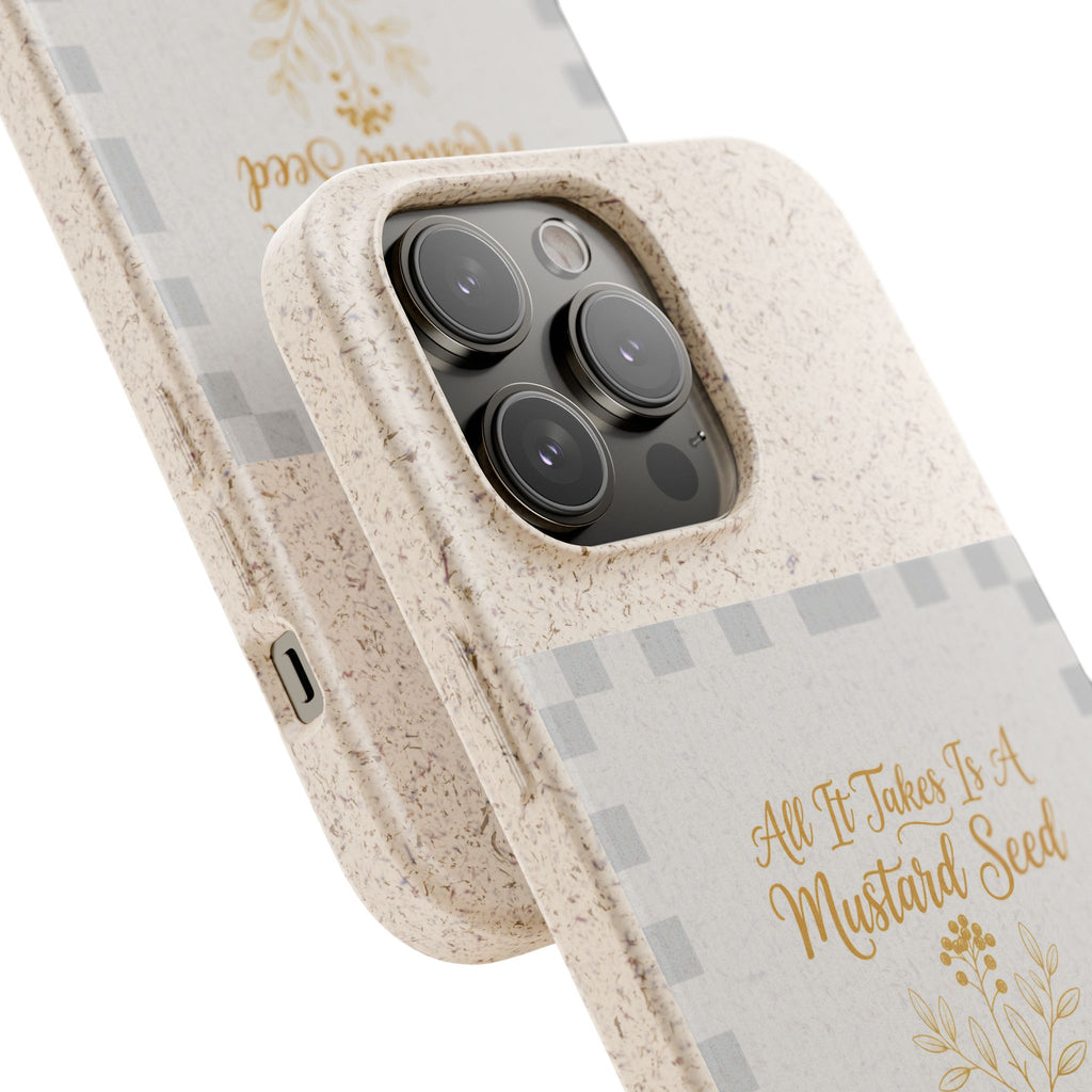Biodegradable Phone Case — “All It Takes Is A Mustard Seed” Floral Design