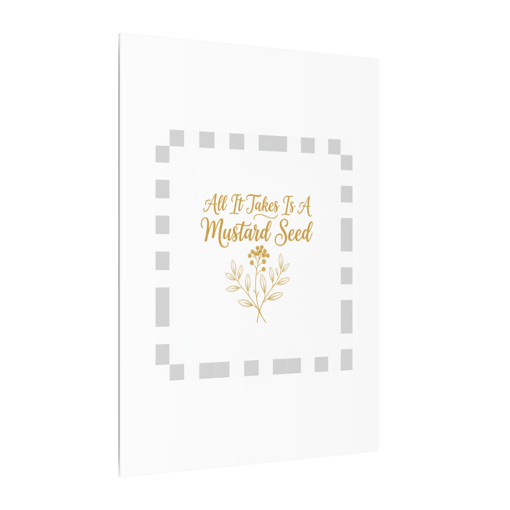 Matte Canvas Wall Art — "All It Takes Is A Mustard Seed" Inspirational Quote Print