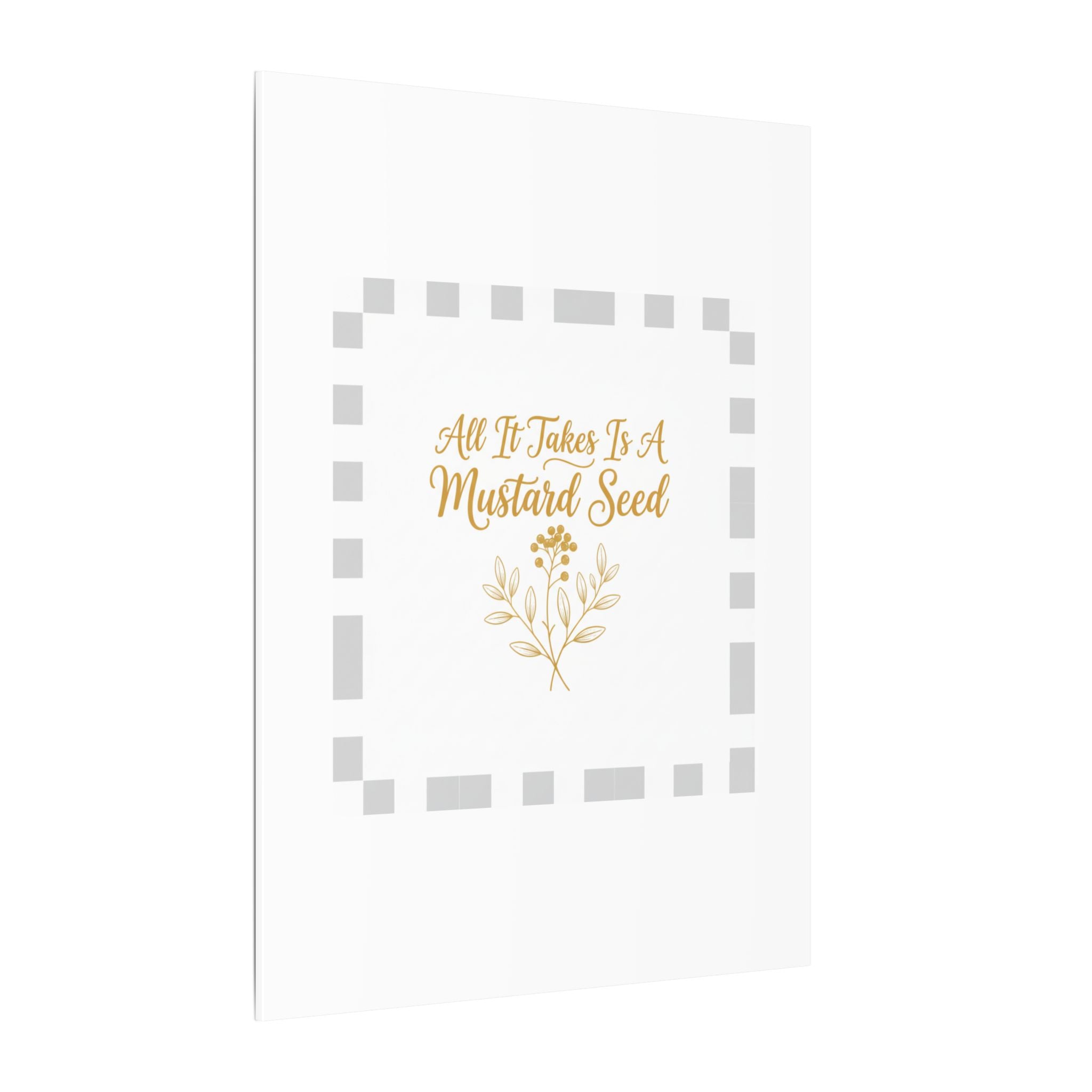 Matte Canvas Wall Art — "All It Takes Is A Mustard Seed" Inspirational Quote Print