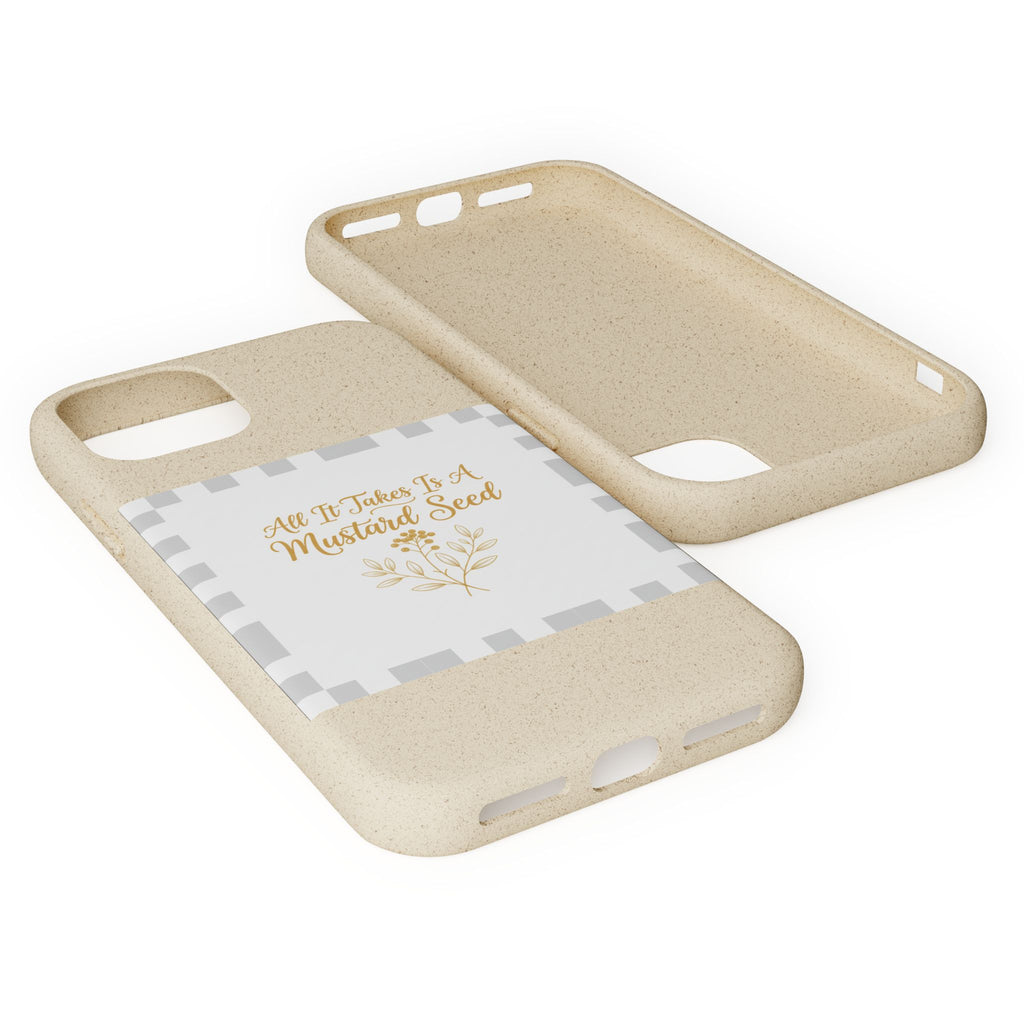 Biodegradable Phone Case — “All It Takes Is A Mustard Seed” Floral Design