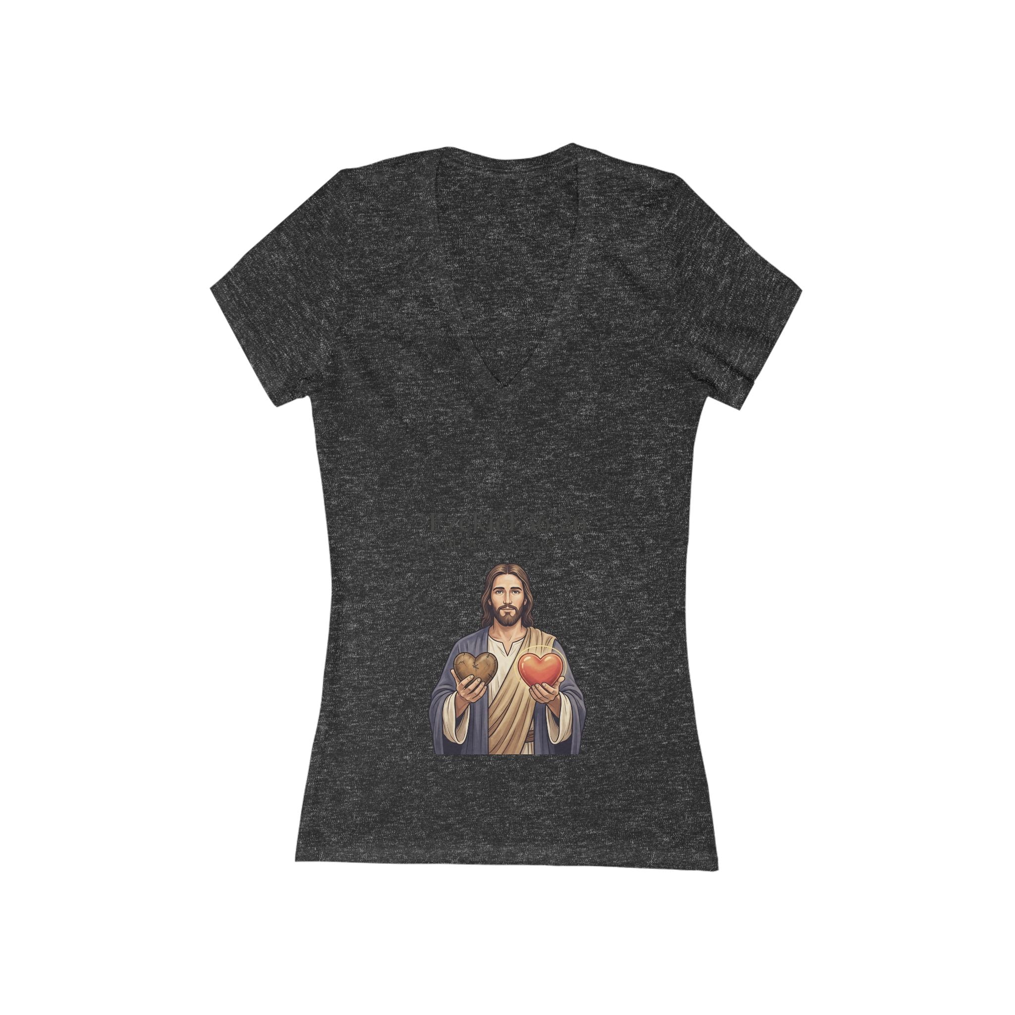Ezekiel 36:26 Jesus Sacred Heart V-Neck Tee