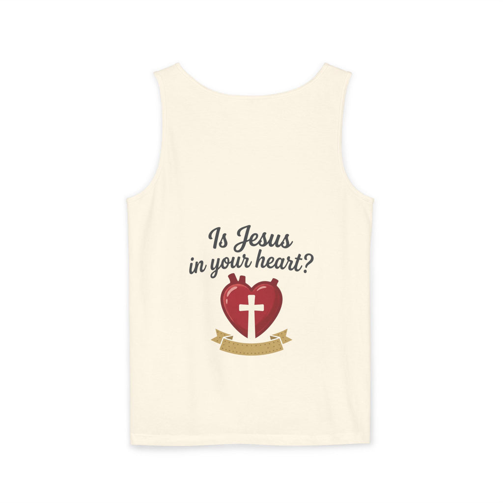 Christian Heart Tank Top — "Jesus Is In My Heart" Faith Graphic Tank