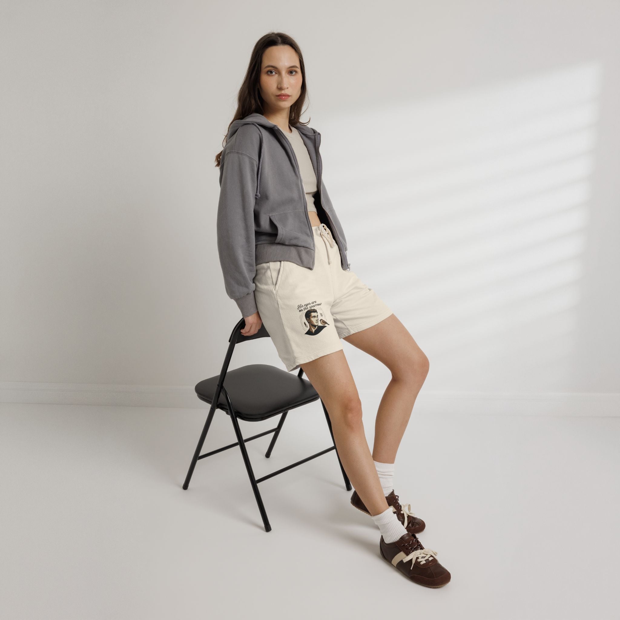 Vintage 'His Eyes Are on the Sparrow' Fleece Sweat Shorts