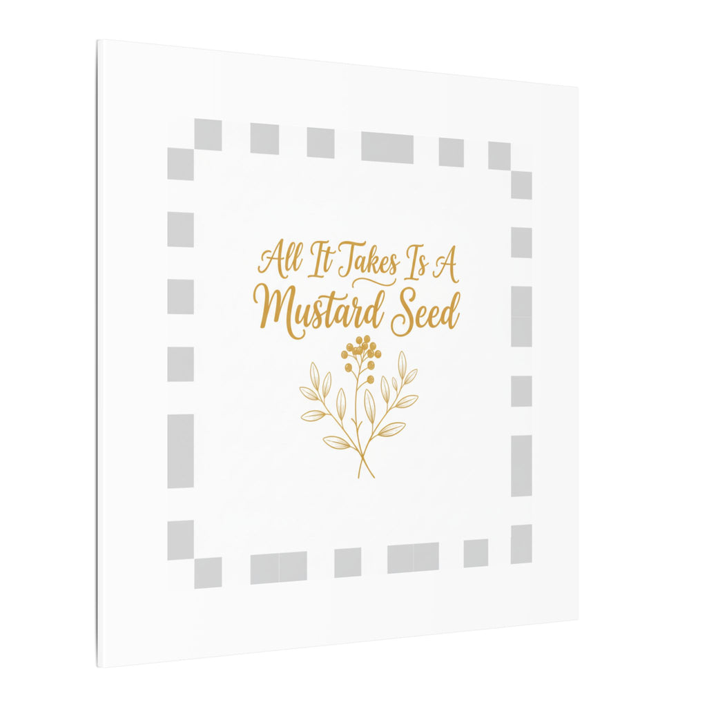 Matte Canvas Wall Art — "All It Takes Is A Mustard Seed" Inspirational Quote Print