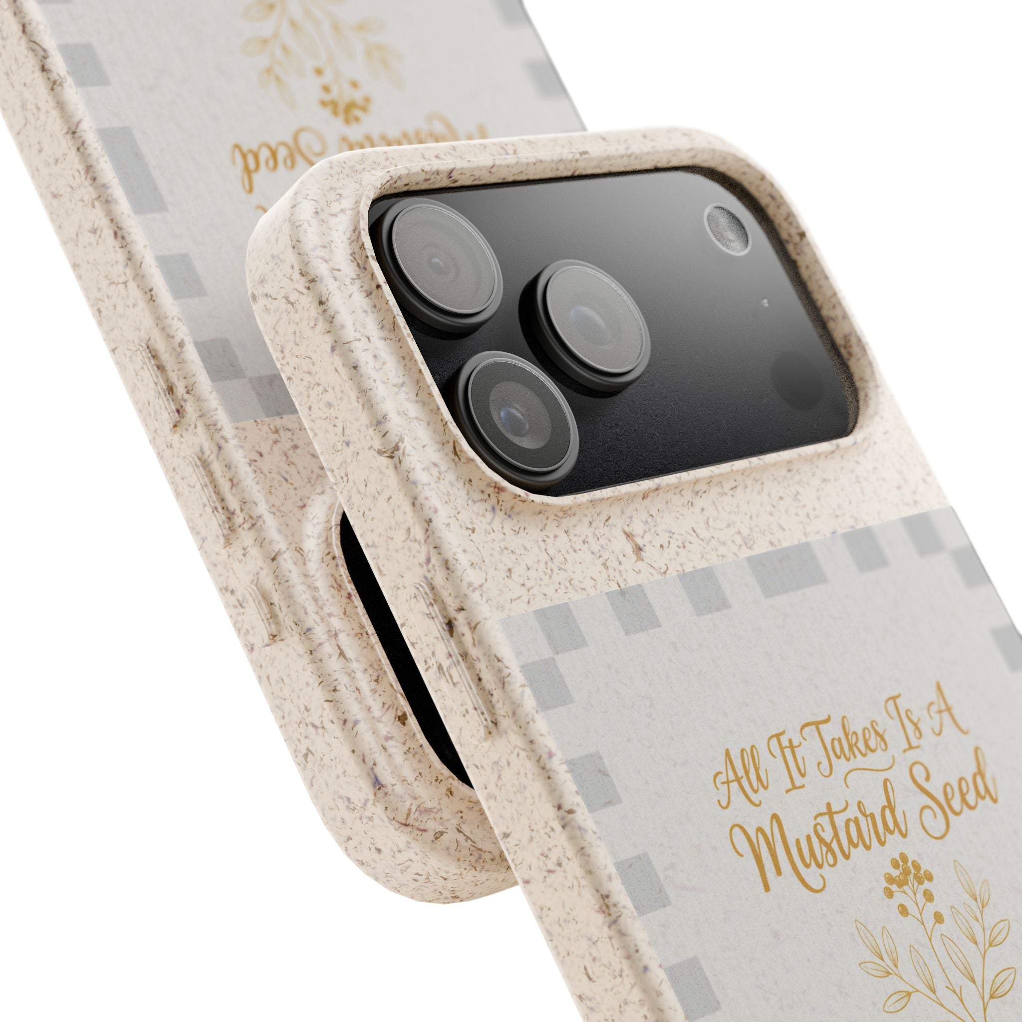 Biodegradable Phone Case — “All It Takes Is A Mustard Seed” Floral Design