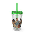 Christian Jesus with Children Tumbler — 16oz Clear Travel Cup with Straw