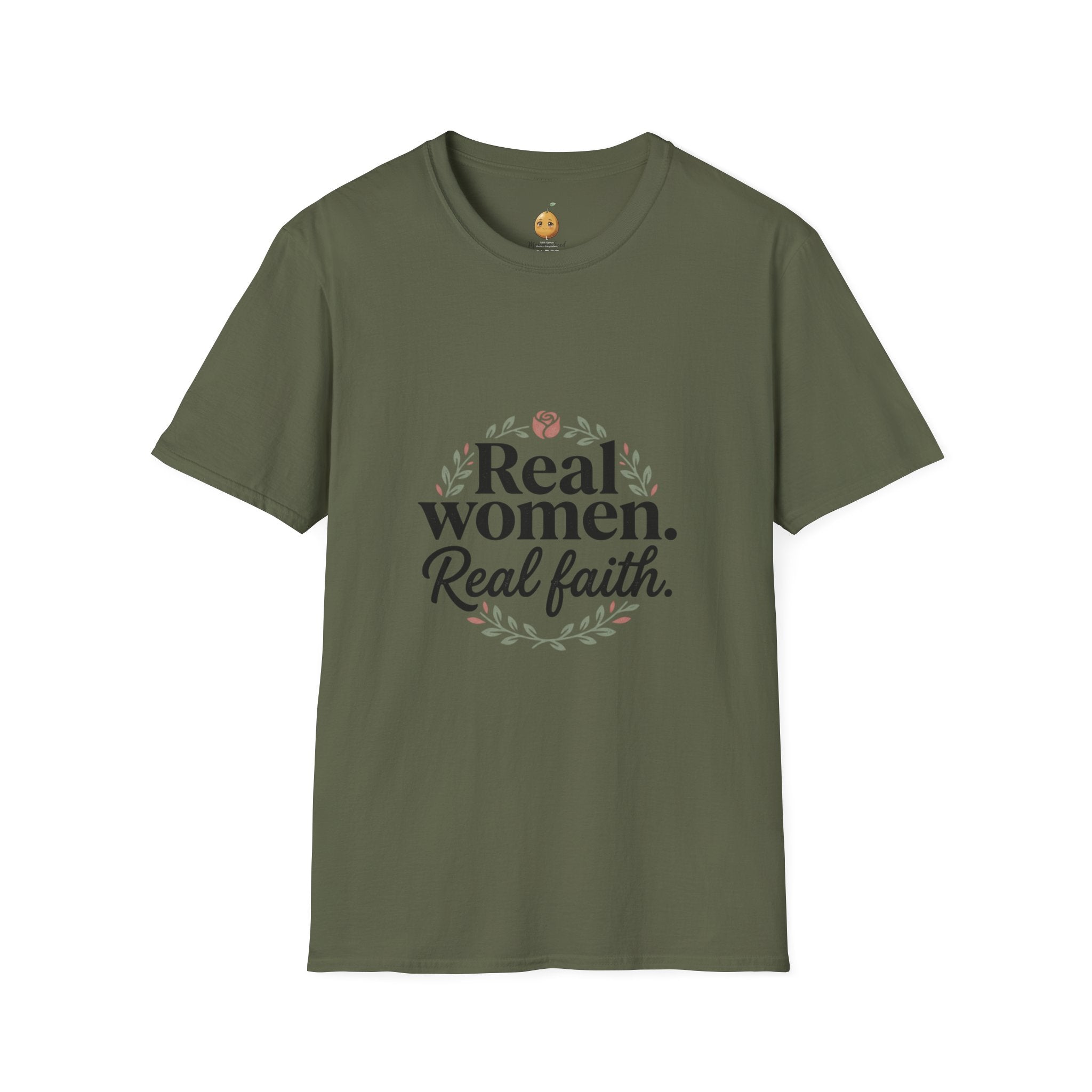 Real Women. Real Faith. T-Shirt — Floral Feminine Christian Tee