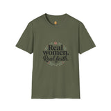 Real Women. Real Faith. T-Shirt — Floral Feminine Christian Tee