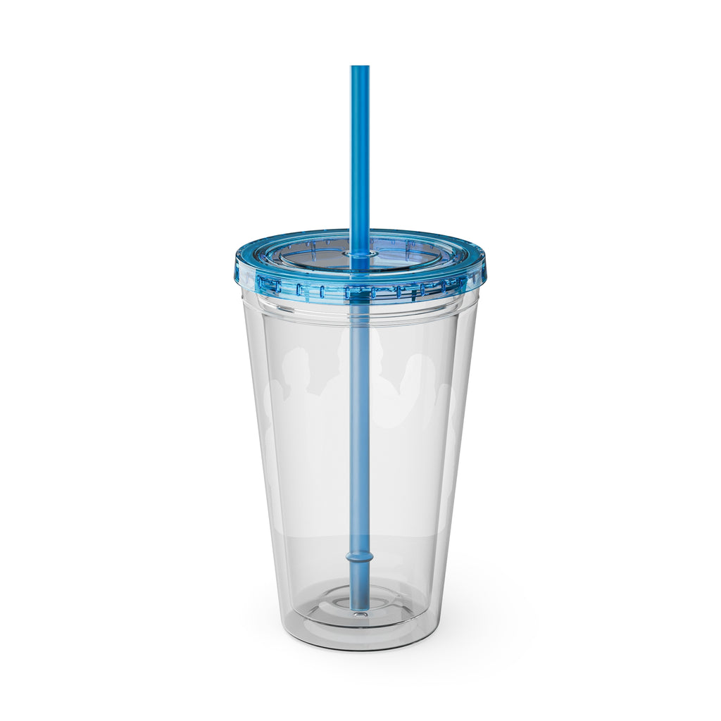 Christian Jesus with Children Tumbler — 16oz Clear Travel Cup with Straw