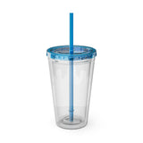 Christian Jesus with Children Tumbler — 16oz Clear Travel Cup with Straw
