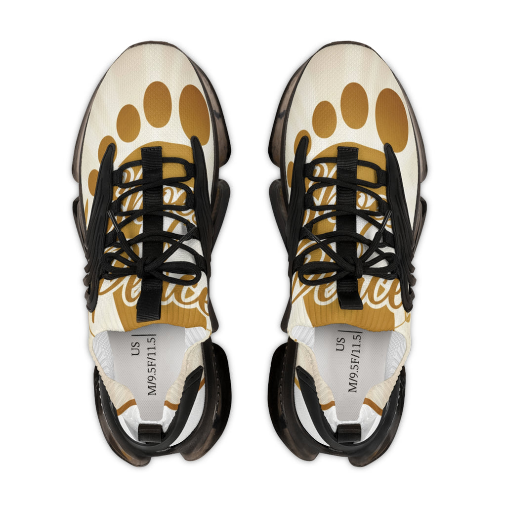 Men's Shoes of Peace — Cream Paw Print Athletic Shoes